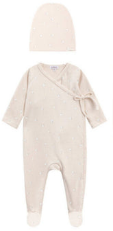 OUBON 2PC ALL OVERSHEEP PRINT FOOTIE AND HAT SET